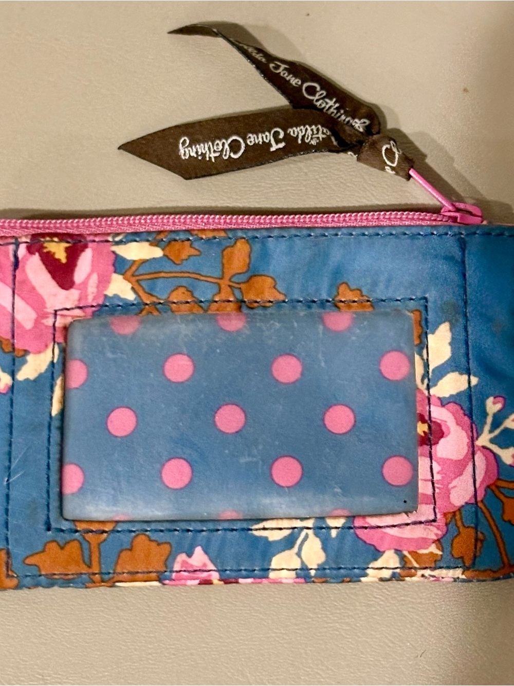 Matilda Jane Blue Floral Card & Key Holder with Pink Accents